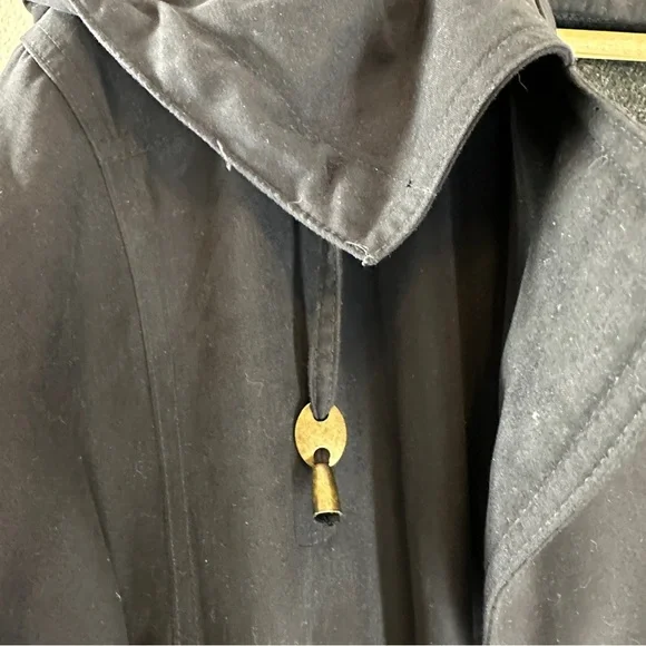 Jacqueline Ferrar Vintage Deep blue Trench Coat w/ Buttons, Women's Size M - Picture 8 of 12